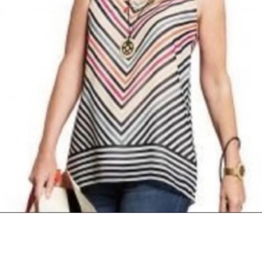 NWOT Cabi striped tank top with adjustable straps